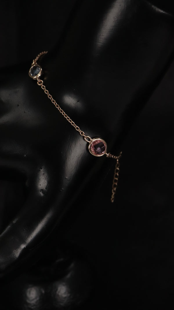 92.5 Sterling Silver Pastel Orbit Bracelet [Rose Gold]