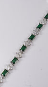 92.5 Sterling Silver Green Sparkle Premium Bracelet