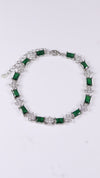 92.5 Sterling Silver Green Sparkle Premium Bracelet