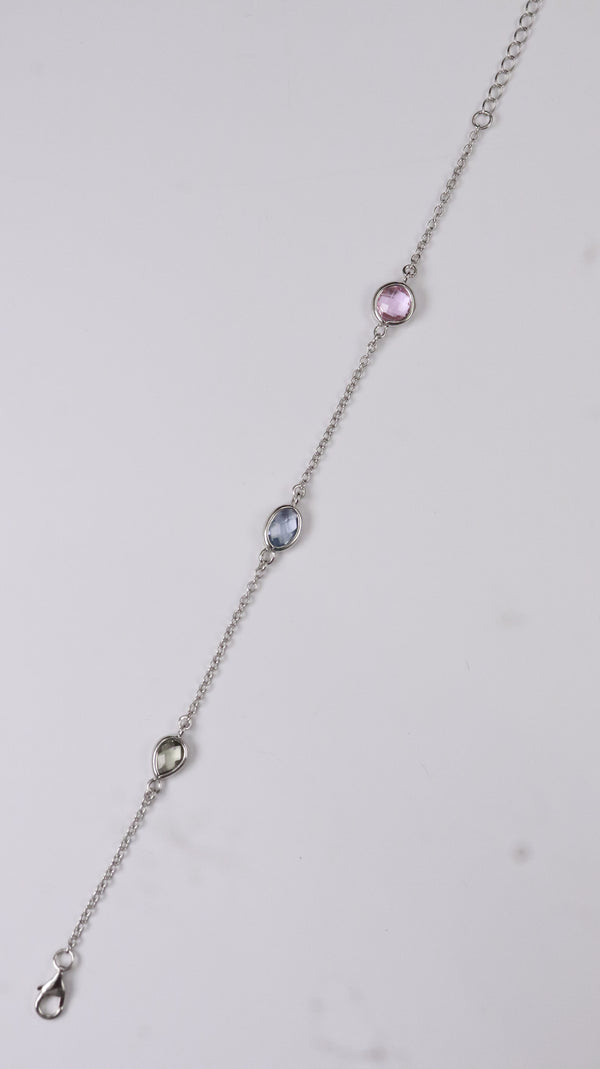 92.5 Sterling Silver Pastel Orbit Bracelet