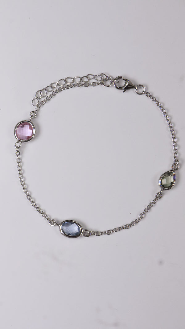 92.5 Sterling Silver Pastel Orbit Bracelet