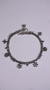 (Pair) Rohini Oxidised Silver Anklet