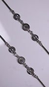 (Pair) Ashvattha Oxidised Silver Anklet