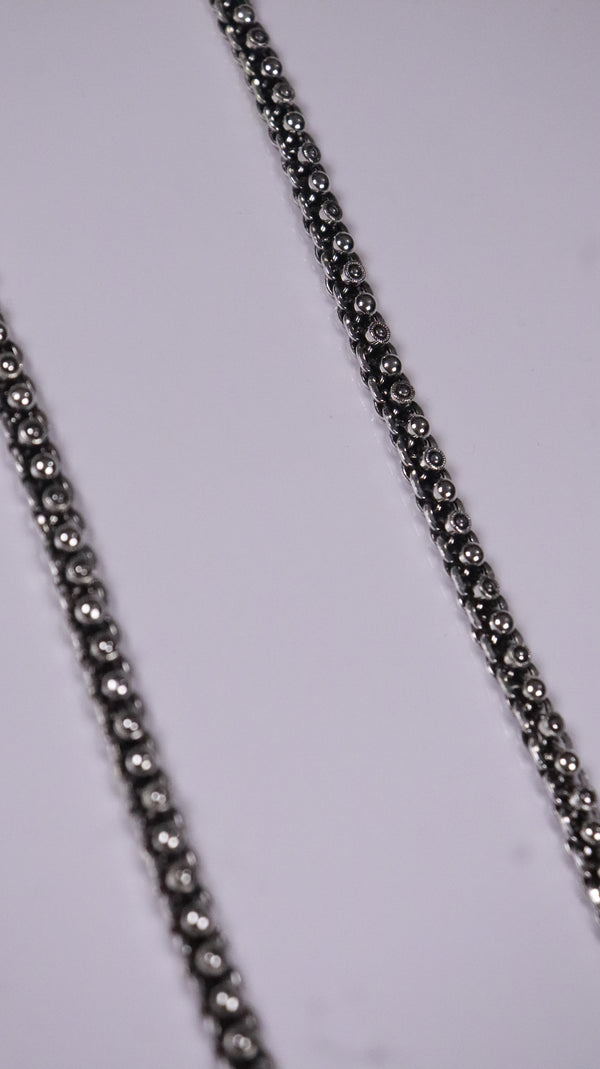 (Pair) Leher Silver Oxidised Anklet