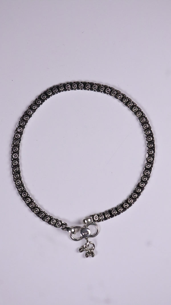 (Pair) Anant Silver Oxidised Anklet