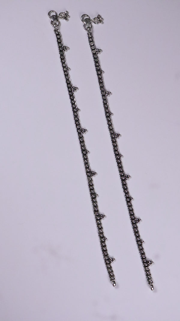 (Pair) Reet Silver Oxidised Anklet