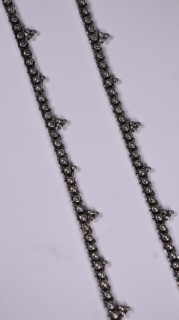 (Pair) Reet Silver Oxidised Anklet