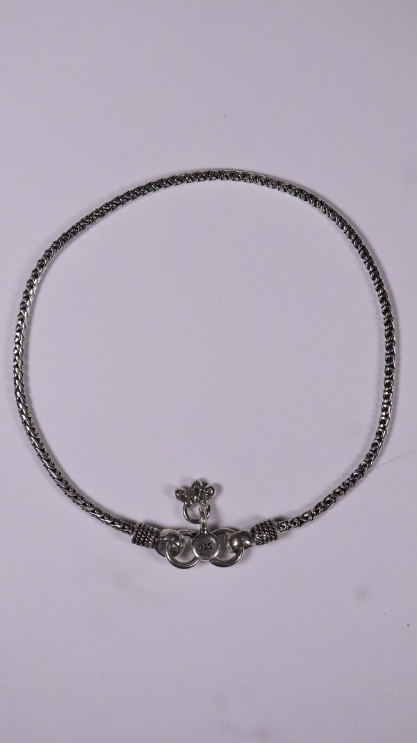 (Pair) Veer Silver Oxidised Ankle