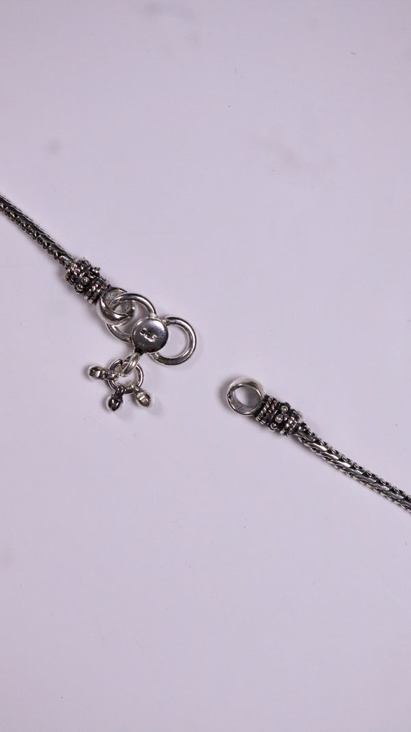 (Pair) Tara Ghunghru Silver Oxidised Anklet