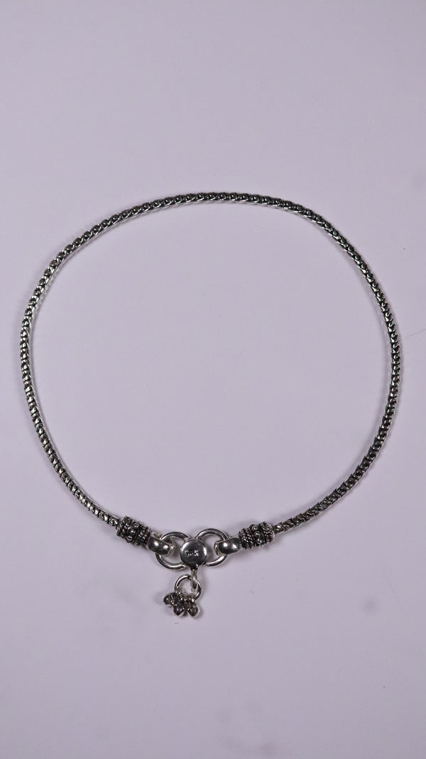 (Pair) Tara Ghunghru Silver Oxidised Anklet