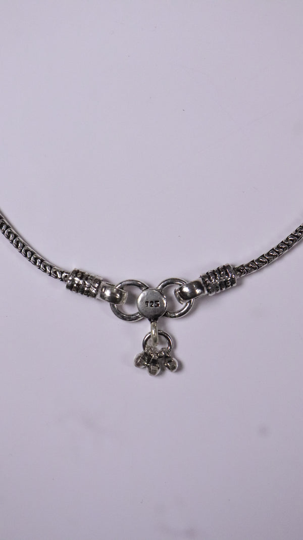 (Pair) Jhilmil Ghunghru Silver Oxidised Anklet