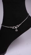 (Pair) Jhilmil Ghunghru Silver Oxidised Anklet