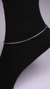 (Pair) Jhilmil Ghunghru Silver Oxidised Anklet