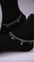 (Pair) Gulhans Silver Oxidised Anklet