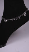 (Pair) Saaz Silver Oxidised Anklet