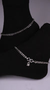 (Pair) Leher Silver Oxidised Anklet