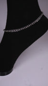 (Pair) Leher Silver Oxidised Anklet
