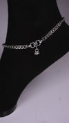 (Pair) Leher Silver Oxidised Anklet