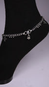 (Pair) Rohini Oxidised Silver Anklet