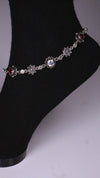 (Pair) Raka Silver Oxidised Anklet