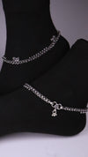 (Pair) Rajsi Silver Oxidised Anklet