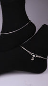 (Pair) Arka Oxidised Silver Anklet