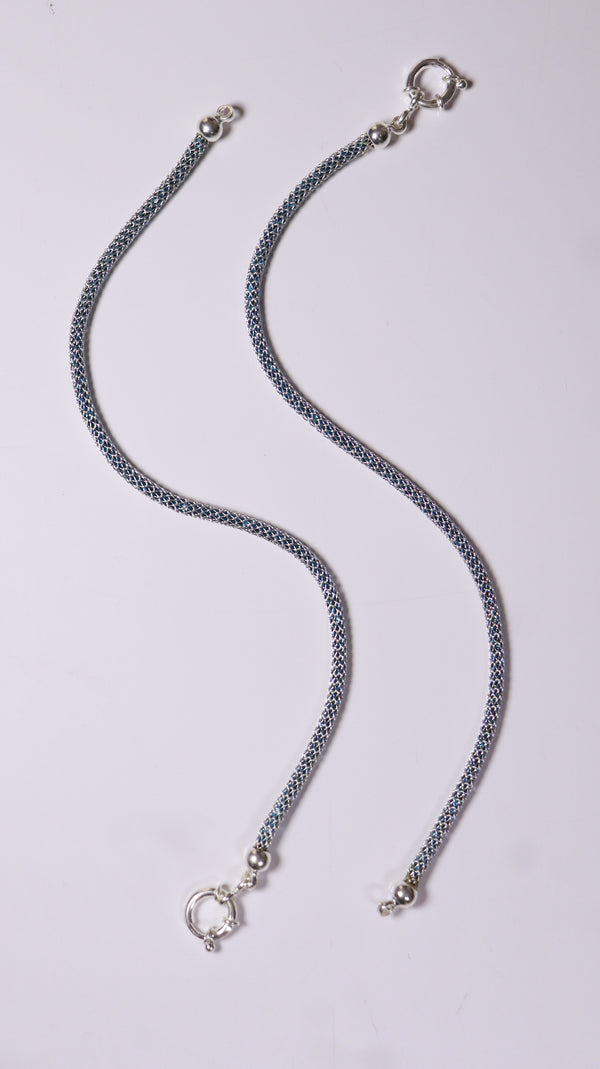 (Pair) Deep Ocean Blue Anklets