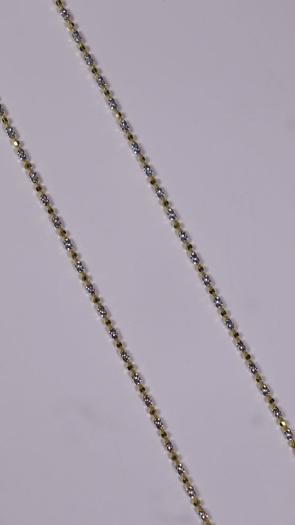 (Pair) Golden Rhythm Silver Anklets