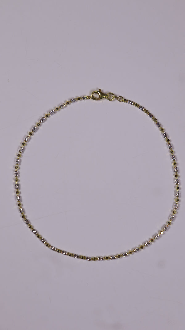 (Pair) Golden Rhythm Silver Anklets