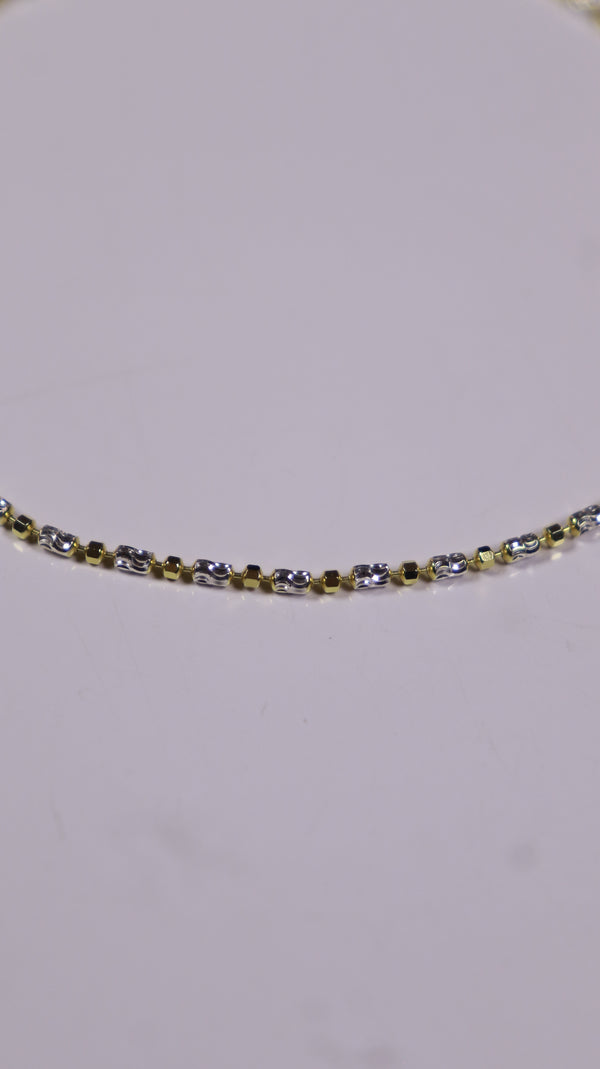 (Pair) Golden Rhythm Silver Anklets
