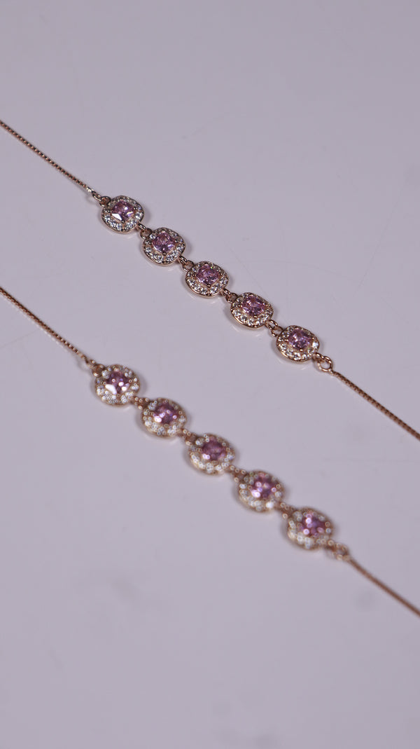(Pair) Rosy Glow Anklets