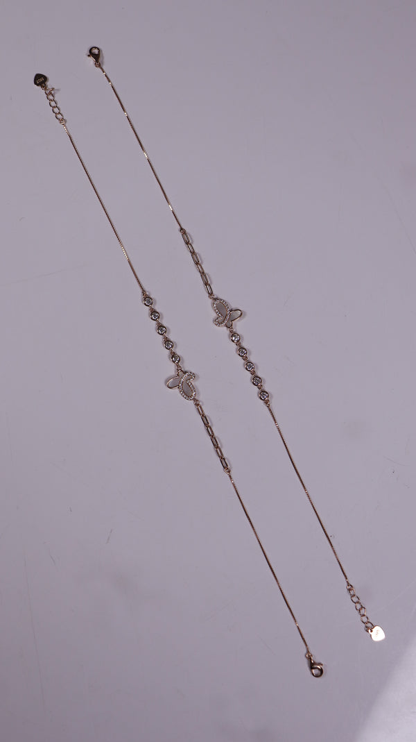 (Pair) Forever Bloom Anklets - Rose gold
