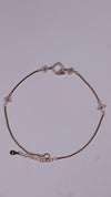 (Pair) Pink Clover Silver Anklet - Rose Gold