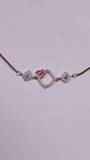 (Pair) Pink Clover Silver Anklet - Rose Gold