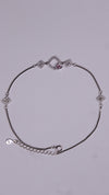 (Pair) Pink Clover Silver Anklet - Silver