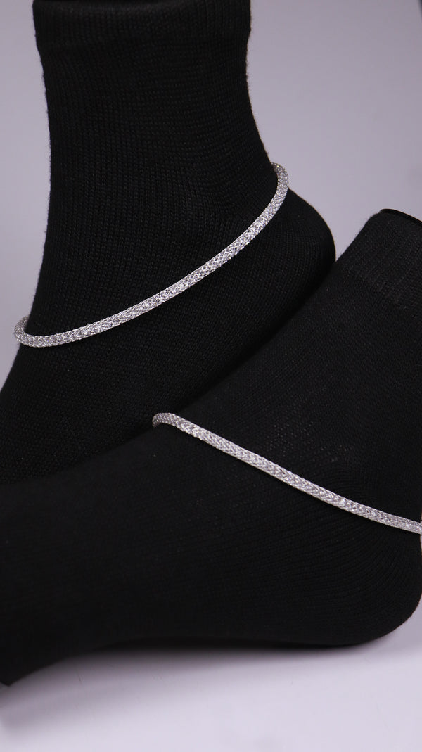(Pair) Sparkling Moon Anklet