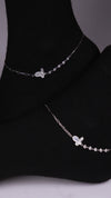 (Pair) Forever Bloom Anklets - Silver