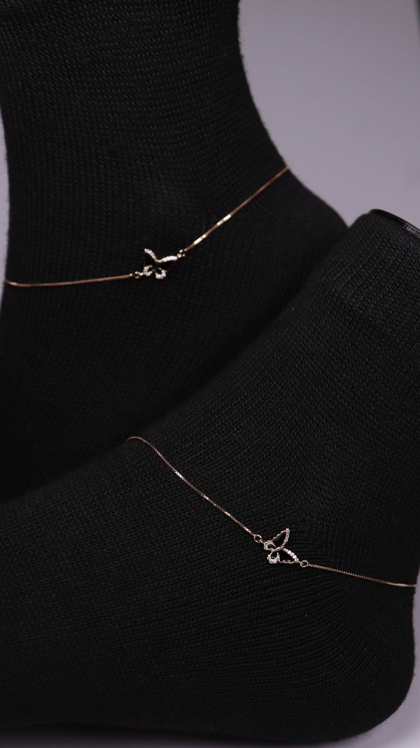 (Pair) Moonwing Silver Anklet