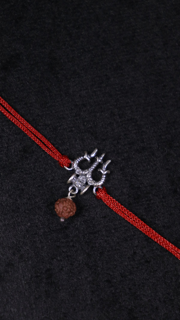 Rudra Trishul Silver Rakhi