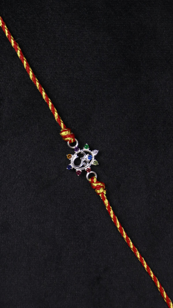 Navrang Om Silver Rakhi