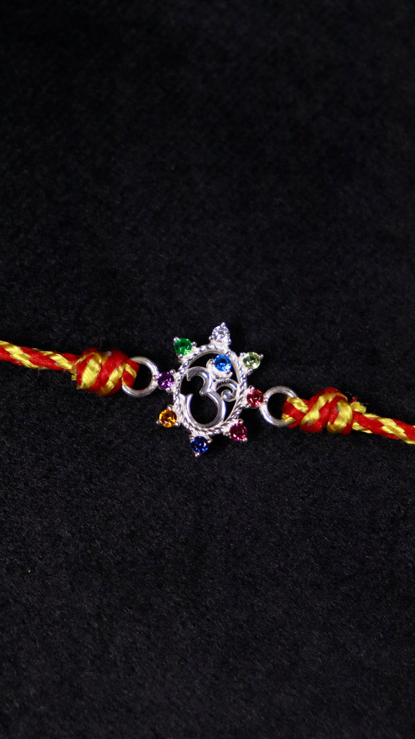 Navrang Om Silver Rakhi