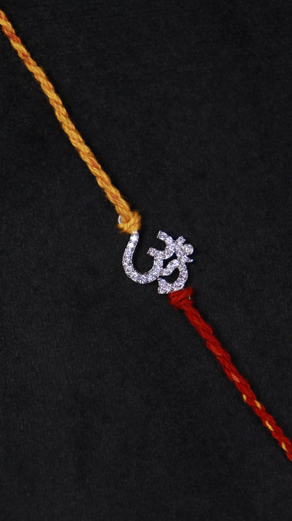 Divine Om Silver Rakhi