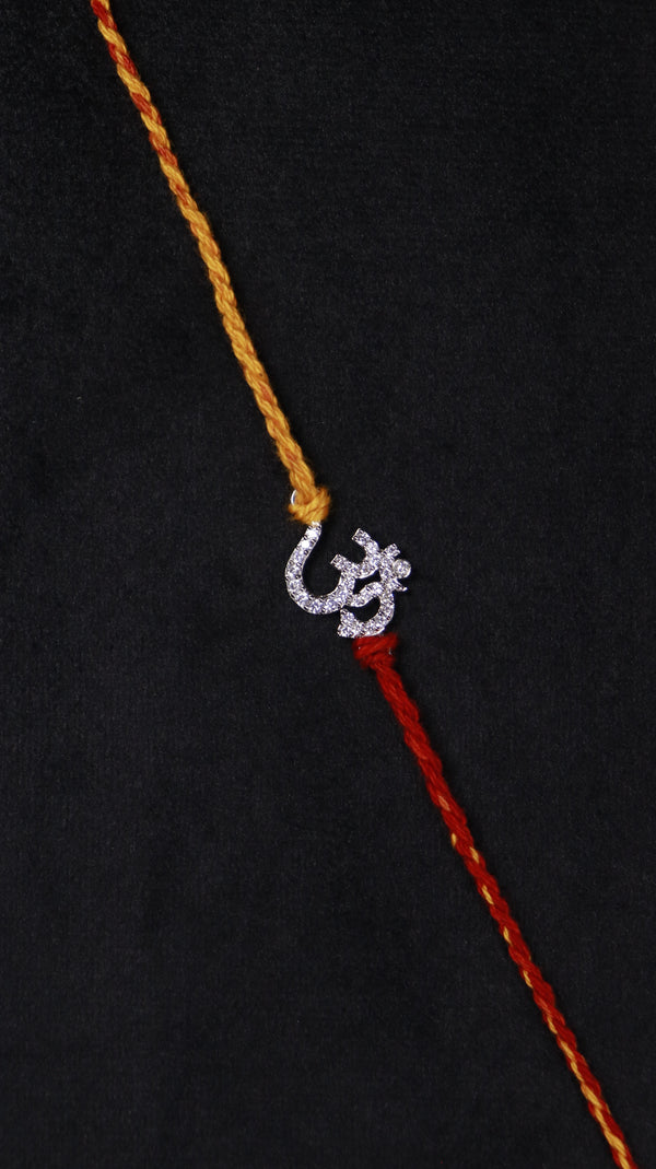 Divine Om Silver Rakhi