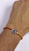 Om Aura Silver Rakhi