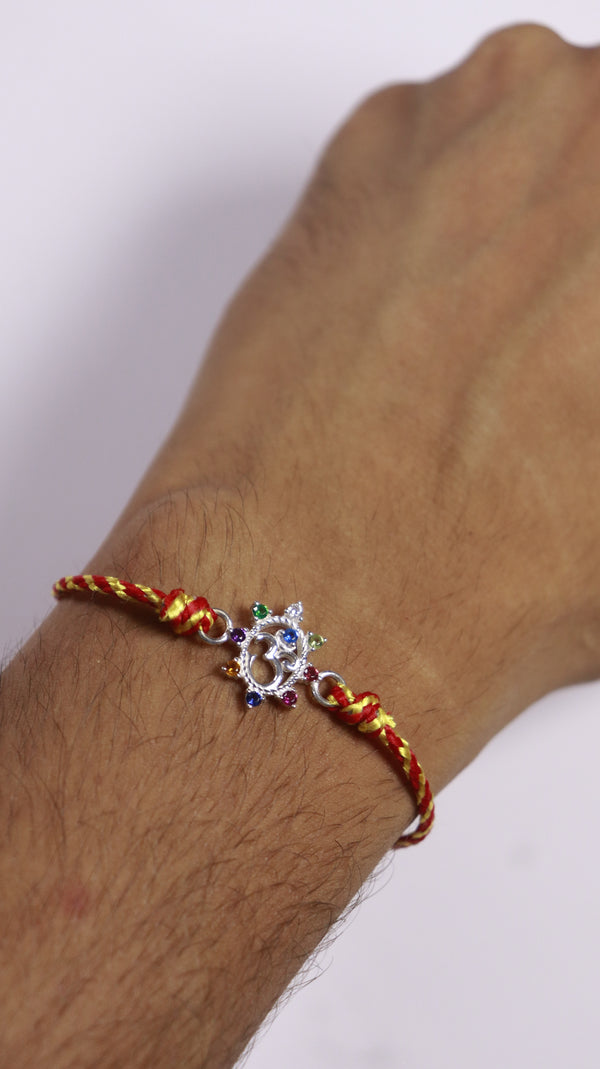 Navrang Om Silver Rakhi