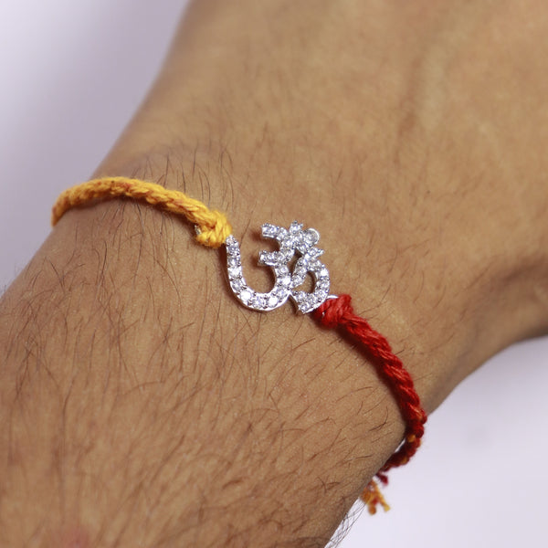Divine Om Silver Rakhi